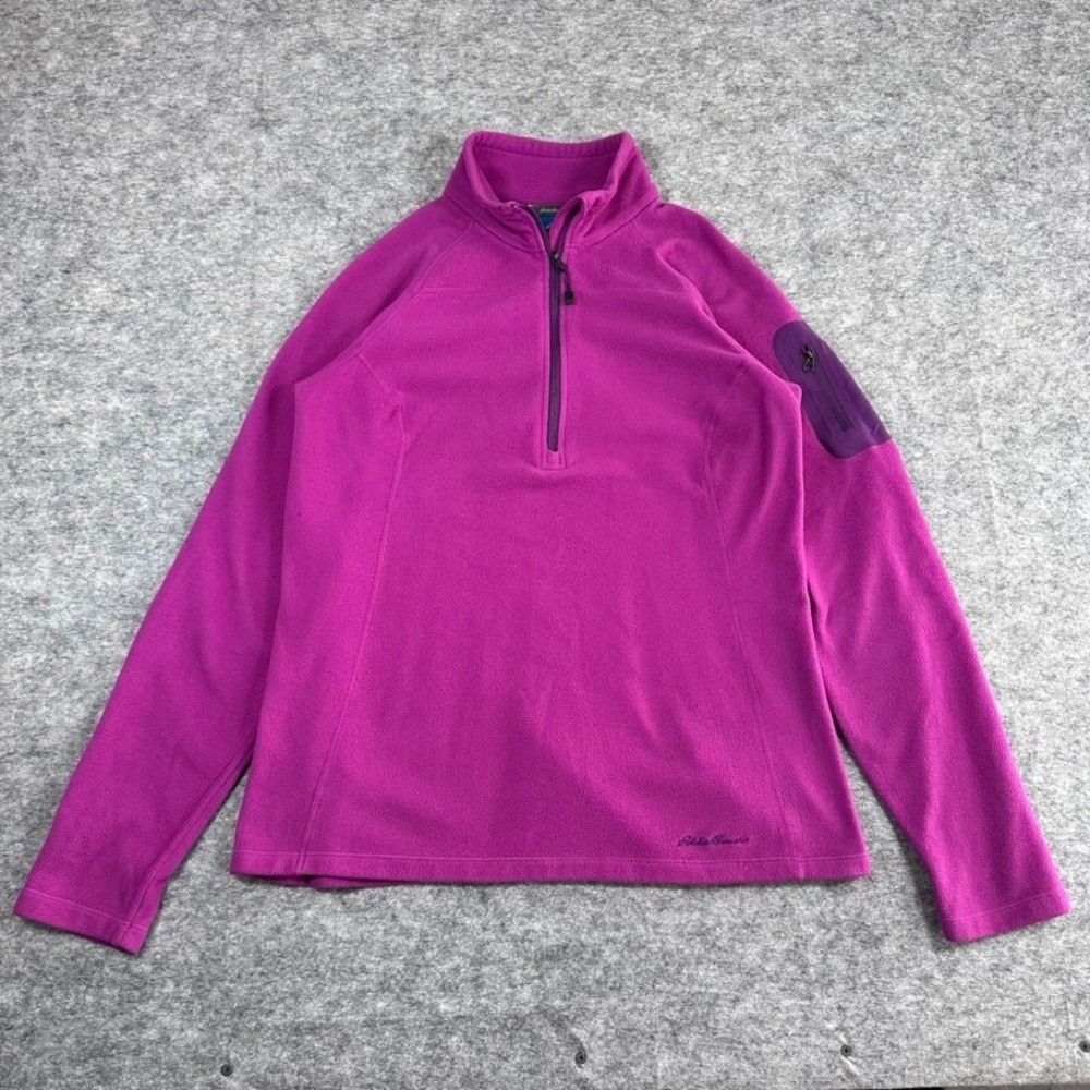 Eddie Bauer First Ascent Fleece Pullover Magenta‎ Polartec 1/4 Zip Womens Size M